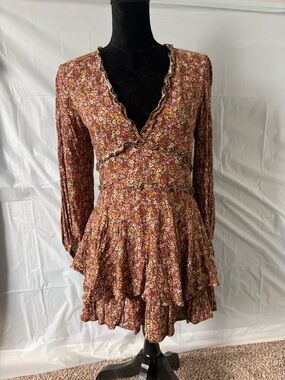 2bella Floral Boho Flowy Buttoned Romper